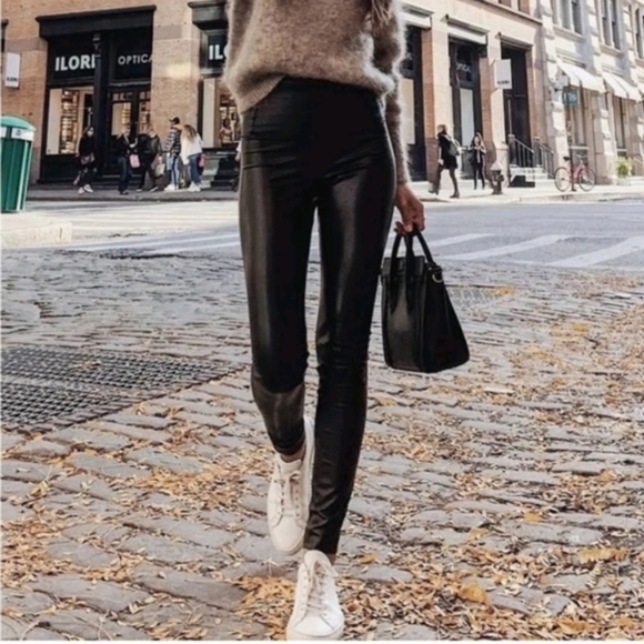 Wilfred Free Daria Vegan Faux Leather High Rise Leggings Pants sz S - Picture 1 of 8